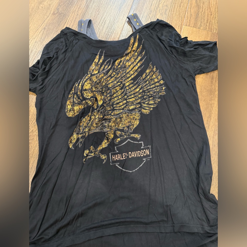Harley-Davidson Black Tank with Gold Accents